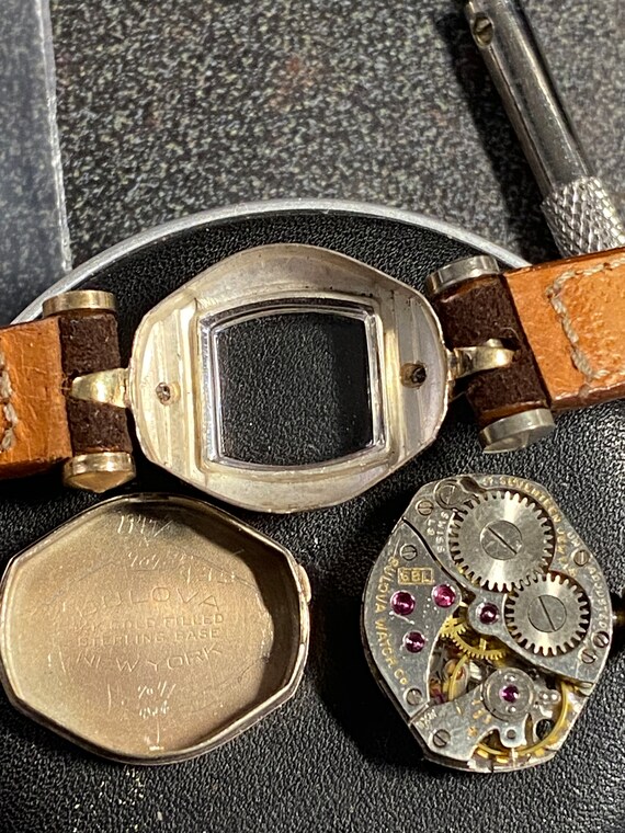 Buy Vintage 1940s Bulova Rose Gold Filled Watch: Two Diamond  display picture 3