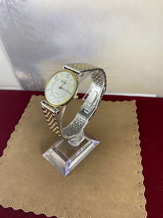 Montre Berge Quartz Pour Femme En Or Et Blanc - Occasion Très Bon état