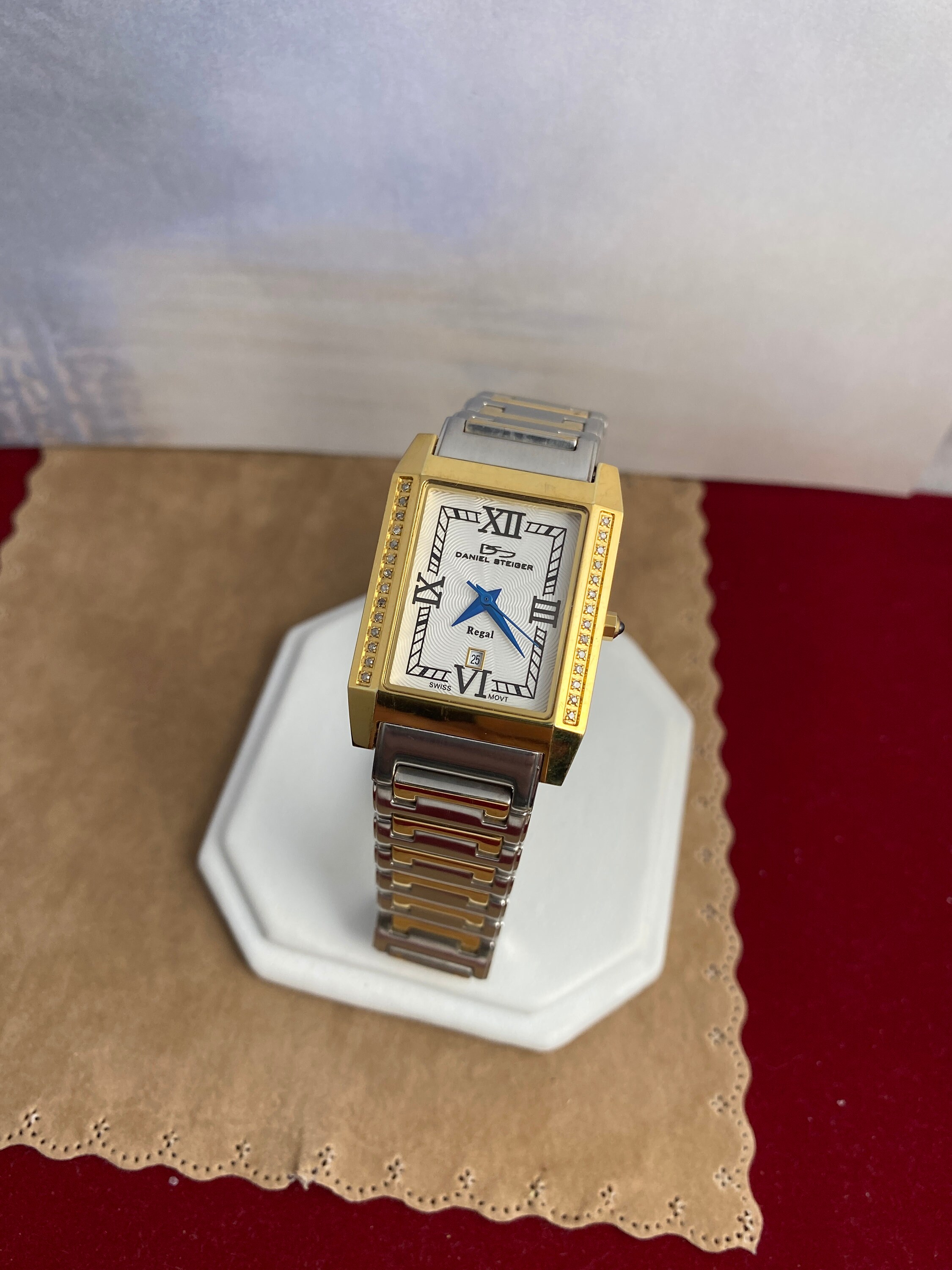 Daniel Steiger Women\'s Gold Watch With Crystal Band NWOT Daniel Steiger Art Deco Diamond Watch: 18K Gold Plated Tank  main image 2
