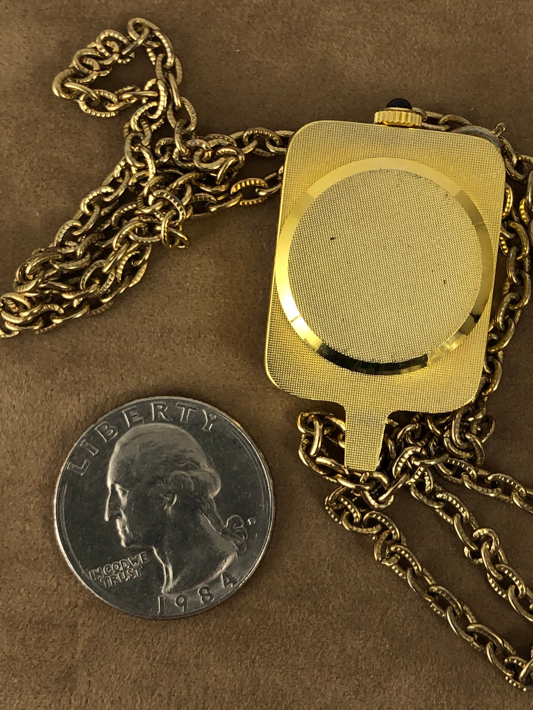 送料無料 日本 Vintage 24 With Watch Pendant Horlogeurs Metal Gold-tone オフィス家具・収納