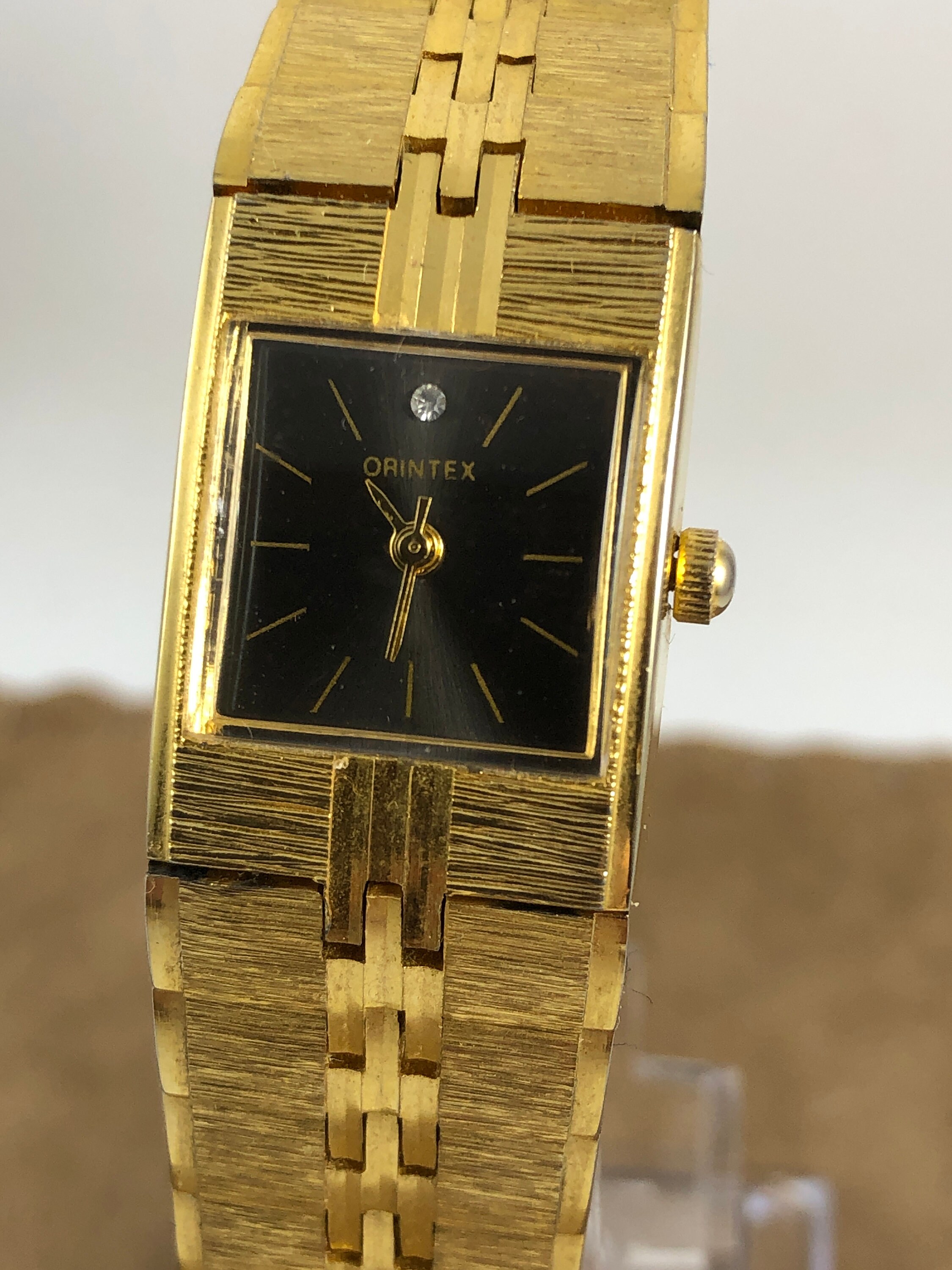 Orintex Vintage Watch Gold Tone Link Bracelet Vintage Elgin Deluxe Wristwatch Ladies Bracelet Watch  main image 4