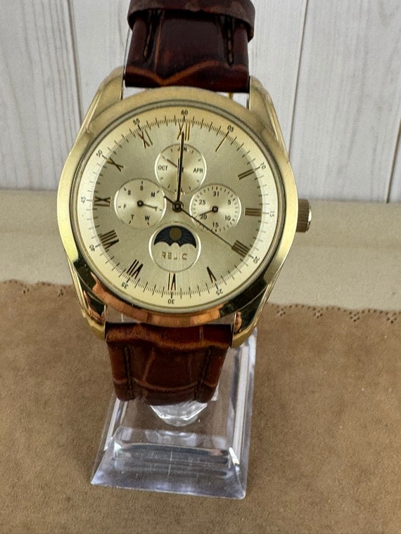 Vintage Relic by Fossil Moonphase Watch With Gold 1.75 Inch