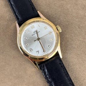 Vintage 1960's Bucherer Hand winding Watch Mechanical Swiss 17 Jewel Movement Round Silver Face Watch 10 Micron gold platting