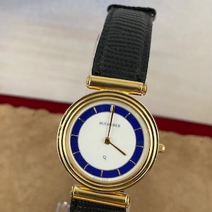 Vintage Bucherer Swiss Quartz Tank Watch Supper Thin 4.8MM 18K 10 Micron Gold Plated