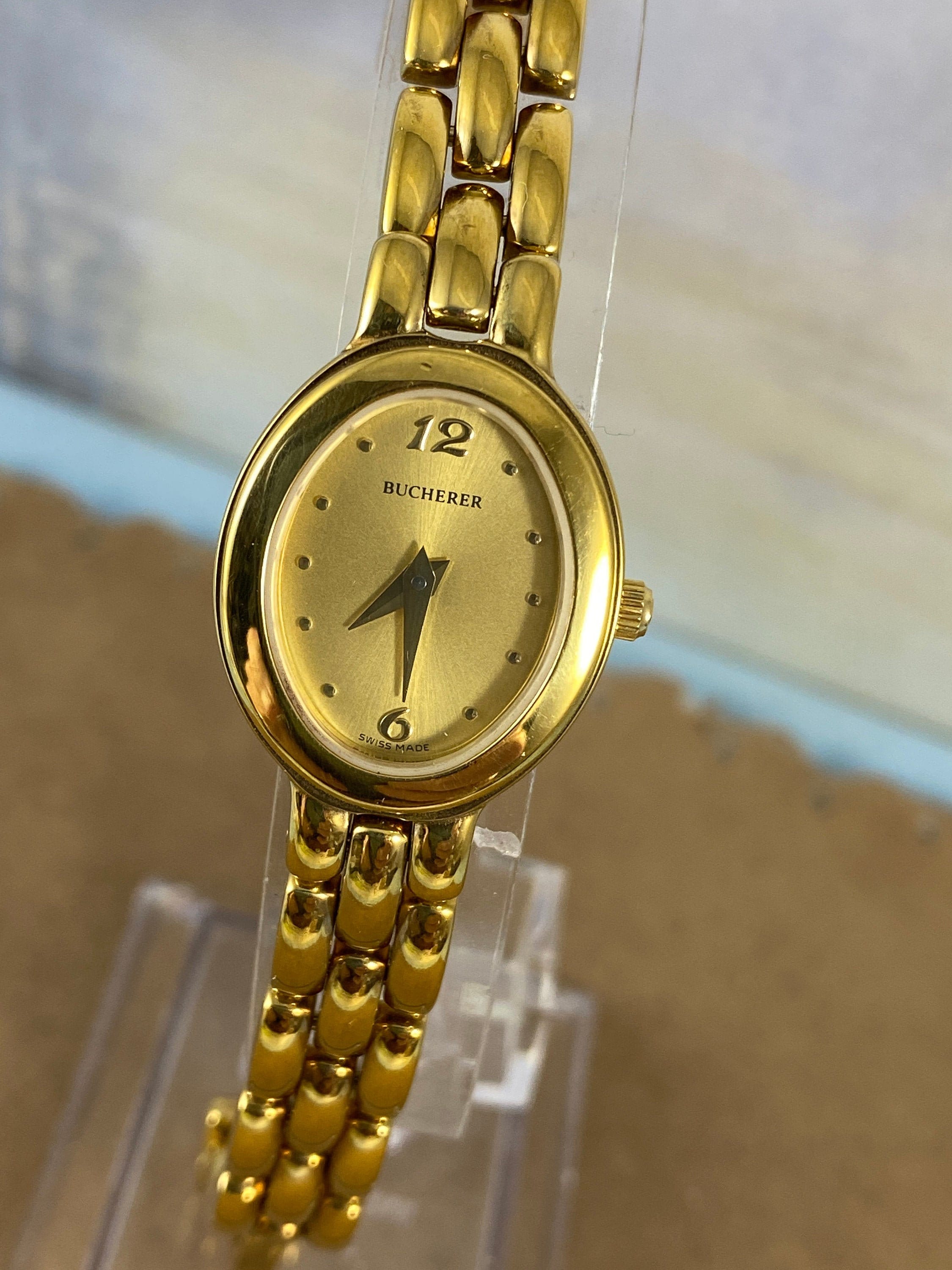 Vintage 1980's Bucherer Ladies Quartz Wrist Watch Gold | Etsy