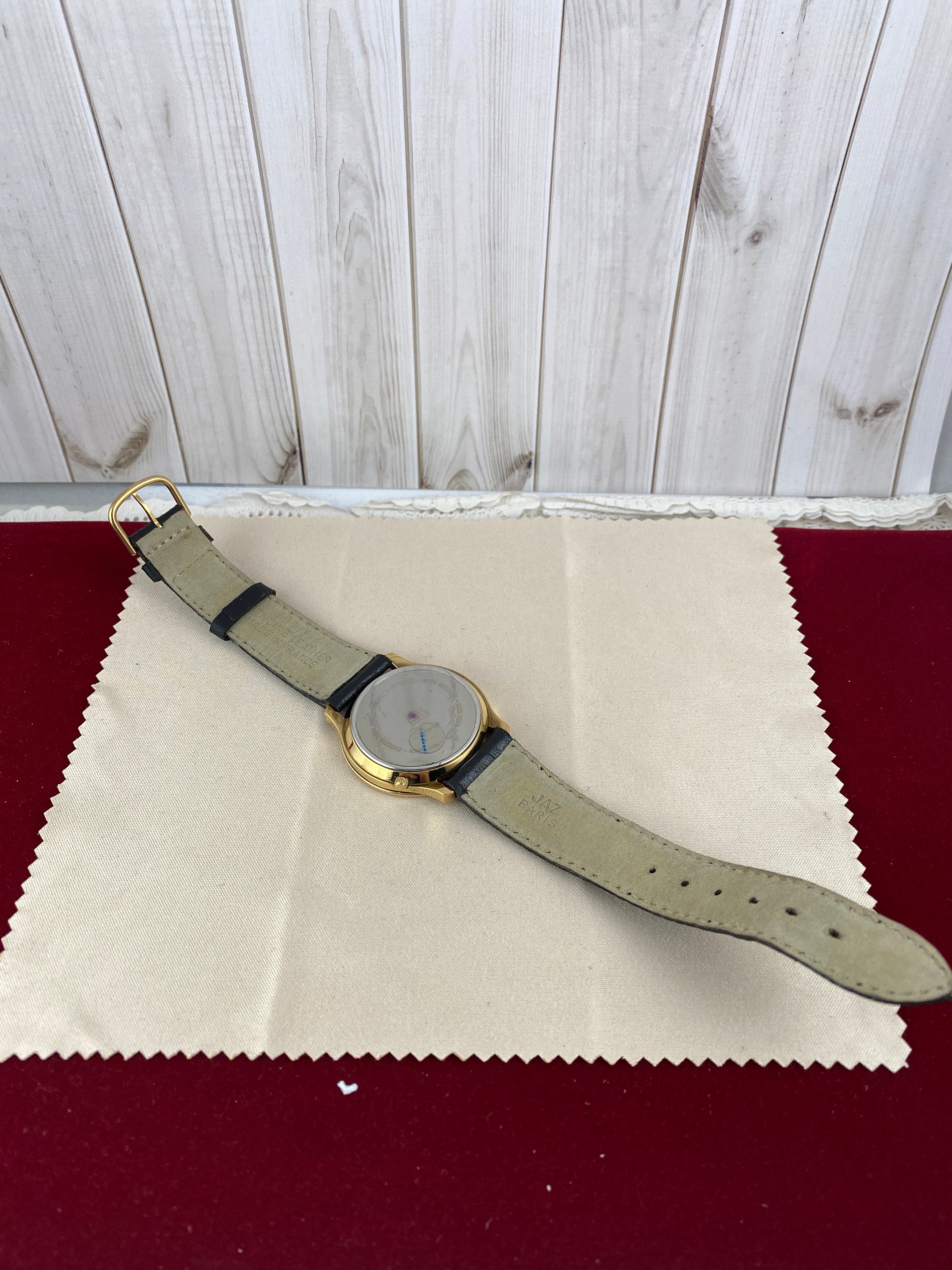 ヴィンテージ JAZ パリ ムーンフェイズウォッチ：18Kゴールドメッキ 