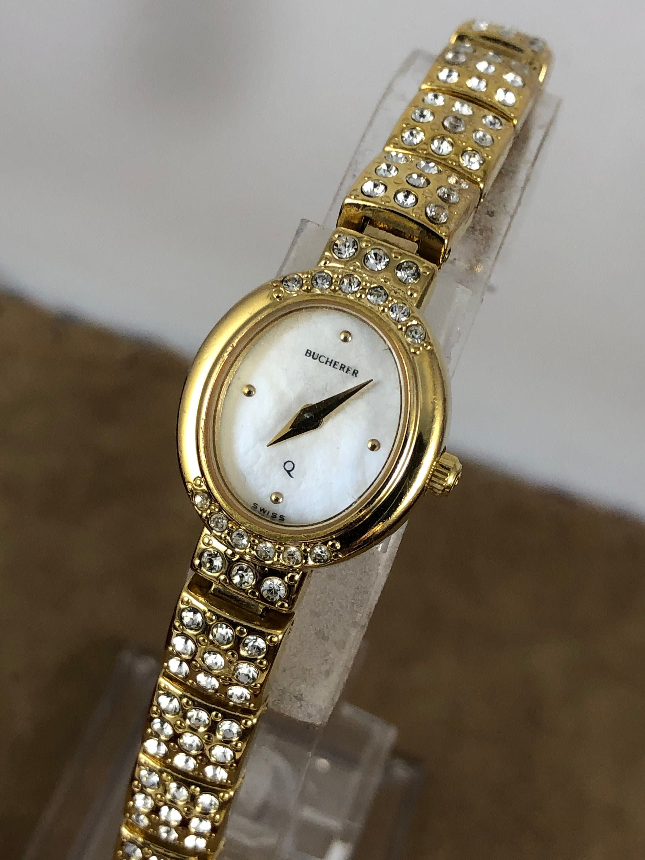 Vintage 1980's Bucherer Ladies Wrist Watch 18K Gold Plated Vintage 1980's Bucherer Ladies Wrist Watch 18K Gold Plated