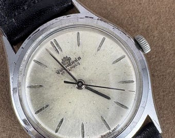 Orologio da polso unisex Bucherer vintage anni '50, placcato in rodio, 17 gioielli