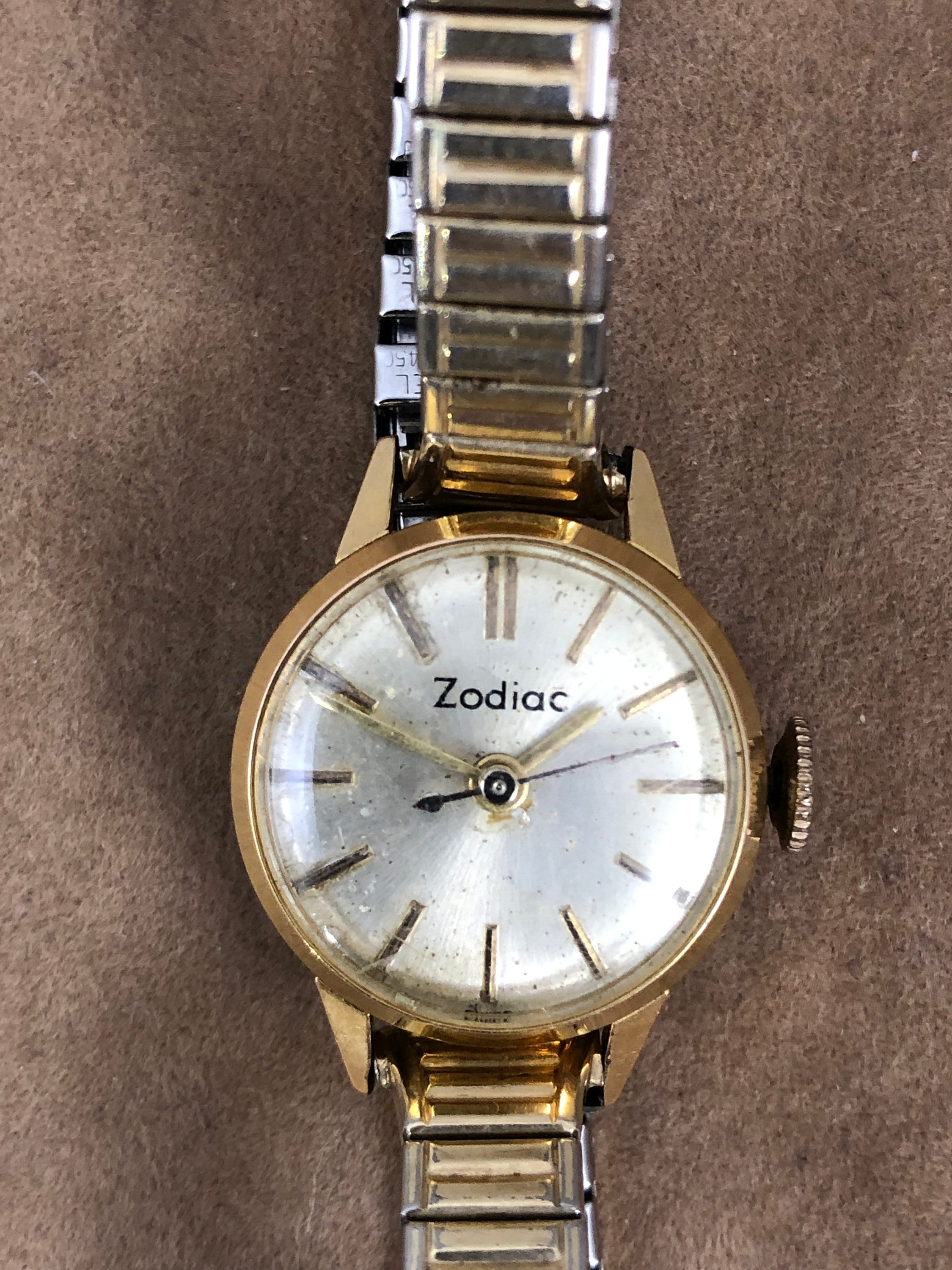 Zodiac Vintage Watch Late 1940's Hand Wind 14K 20 Micron