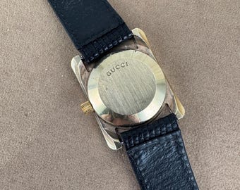 Vintage Original 1970's Gucci Watch 925 Sterling Silver Gold