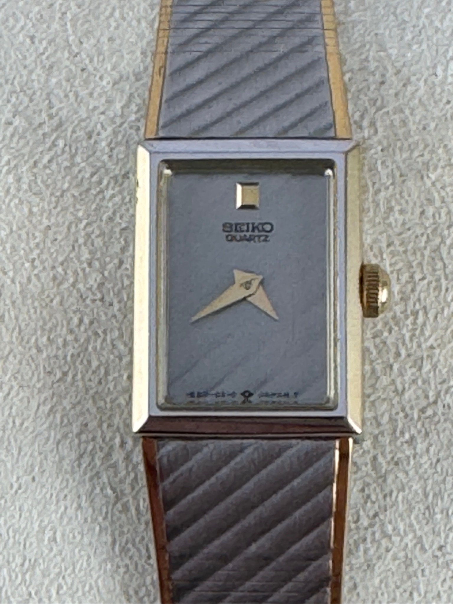 Vintage Seiko Watch 2 Tone Gold and Satin Finish Silver