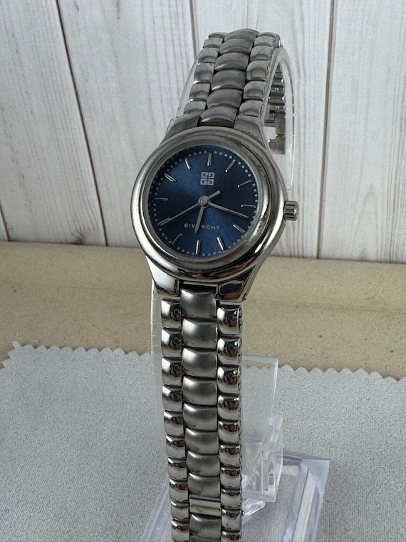 Vintage 1980s Givenchy Paris Watch: Two-tone Silver & Gold, Blue