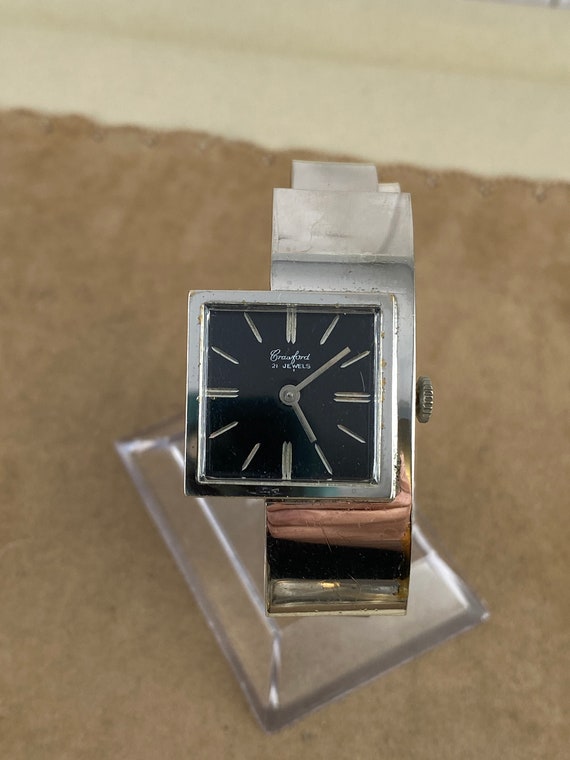 vintage an・an no.21 Vintage Crawford Women's Asymmetrical Cuff Watch: 21 Jewels