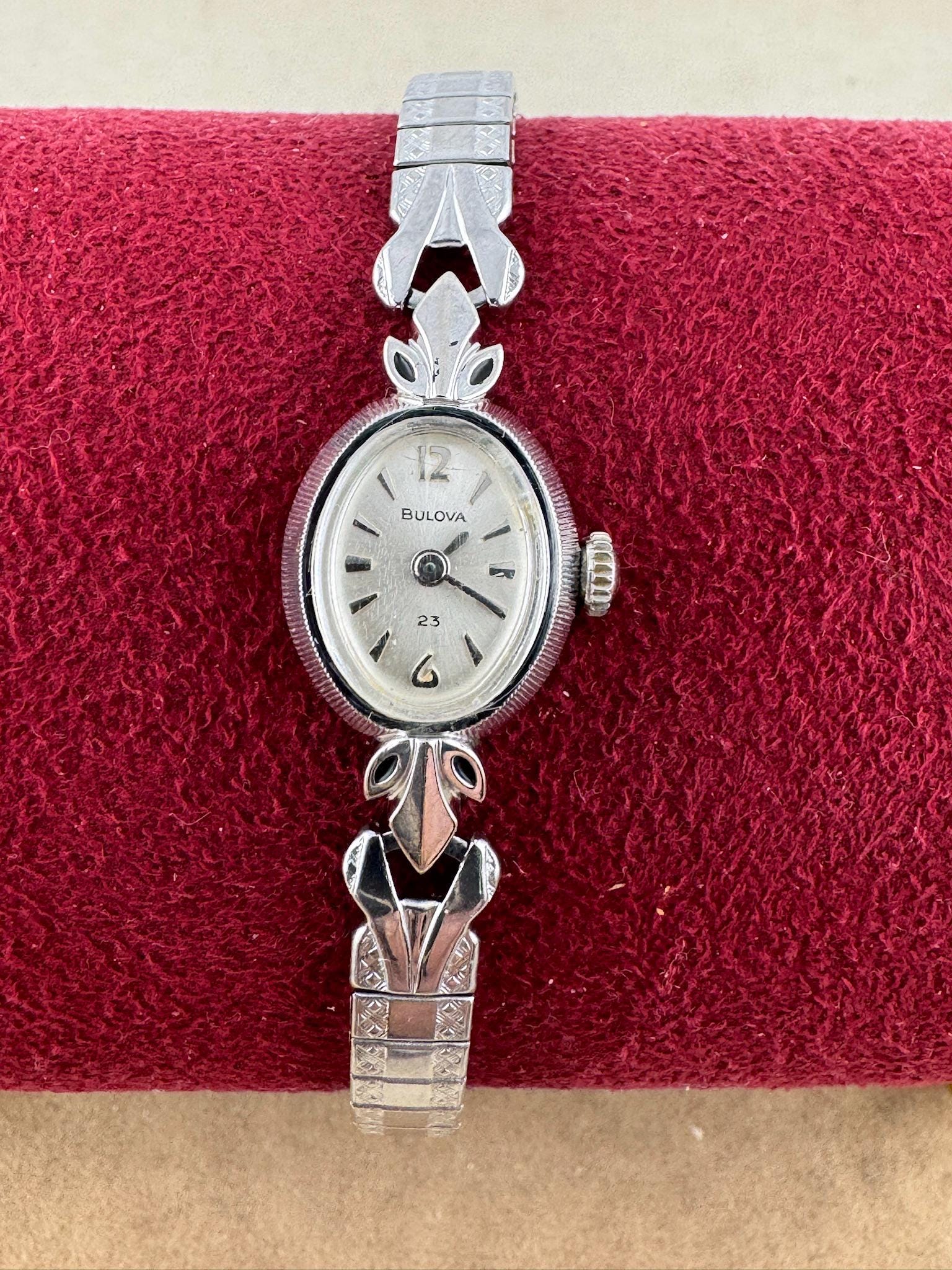 Vintage M5 Bulova 10K Solid White Gold Case Ladies Watch Vintage Bulova 1969 10k Rolled Gold Plated Mechanical Hand  main image 3