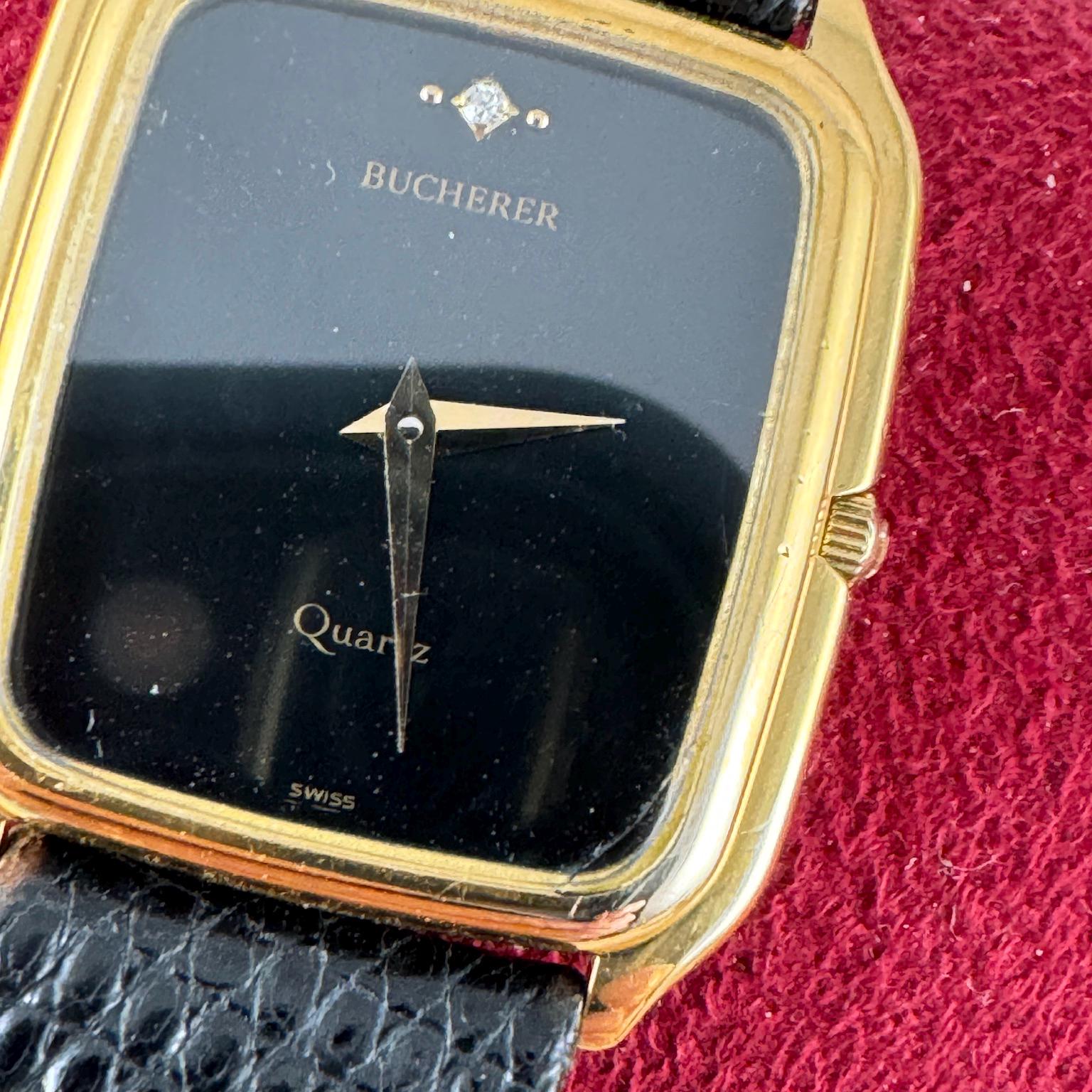 Briquet Montre Bucherer Suisse Plaqué Or Vintage Vers 1950 - Fonctionnel