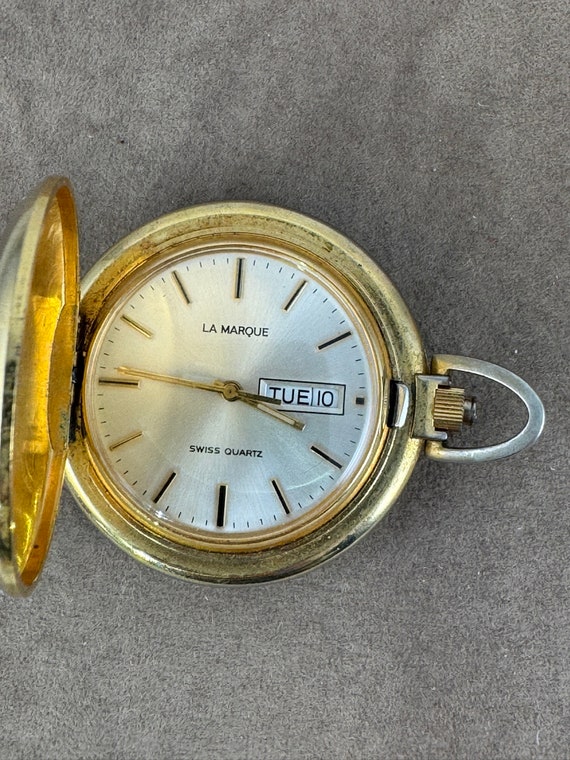 Vintage La Marque Pocket Watch Quartz Movement 1970 s Pocket Watch the Case Diameter 1.625 Inch Wide Etsy