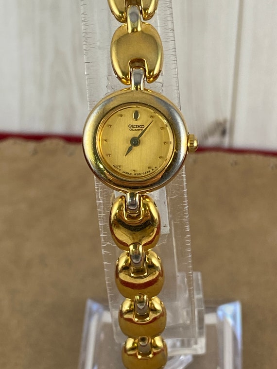 Vintage Ladies Seiko 18K Gold Plated Watch with Japan Quartz ...