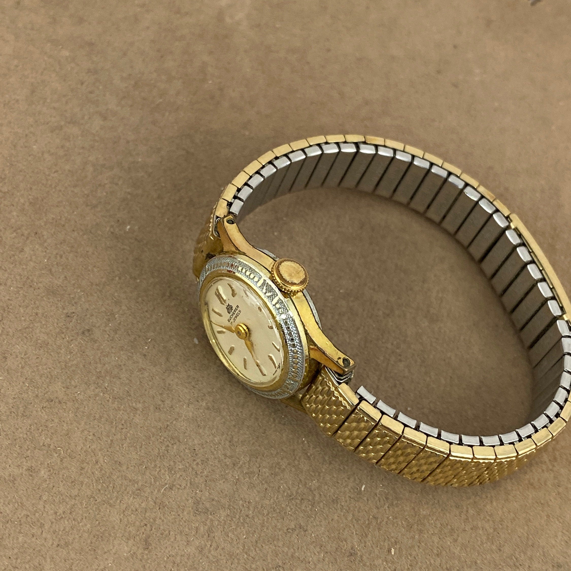 Vintage Bucherer Swiss Made 17 Jewel Watch: Gold & Silver Bezel - Etsy