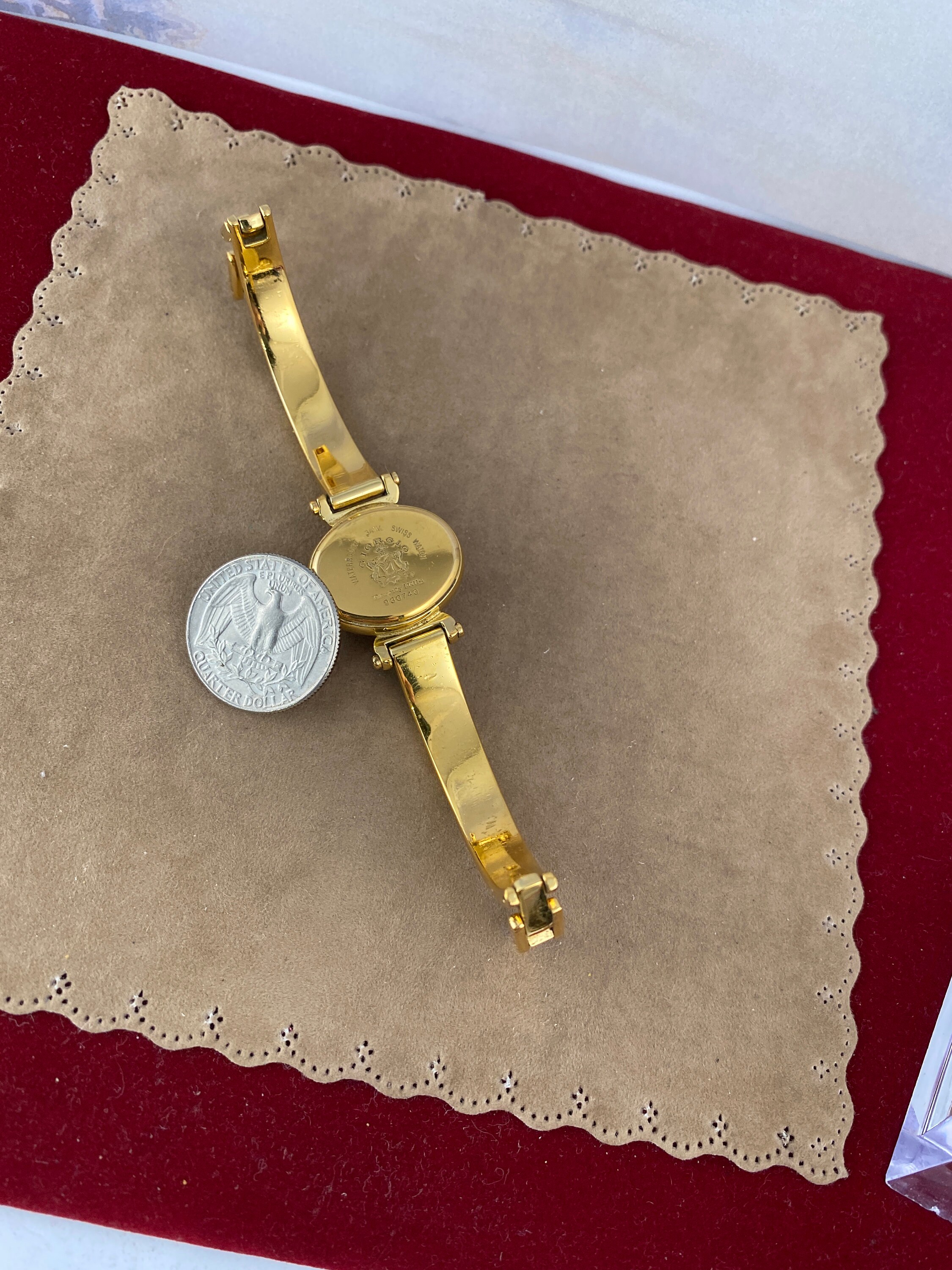 Vintage Giorgio of Beverly Hills Swiss Gold Bangle Watch Vintage Giorgio Beverly Hills Swiss Watch: Gold Plated Cuff  main image 4