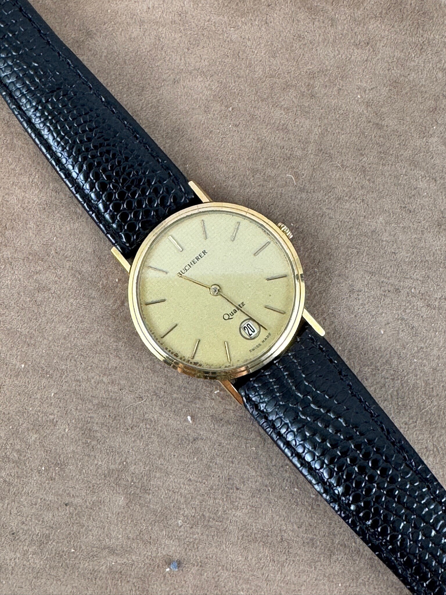 Vintage Bucherer Swiss Quartz Dress Watch Supper Thin 5.6MM