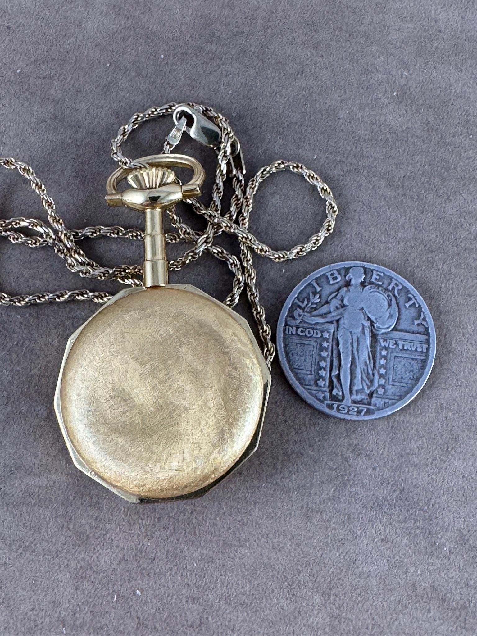 Vintage Elisabeth De France Pendant Watch: Swiss 17 Jewel 