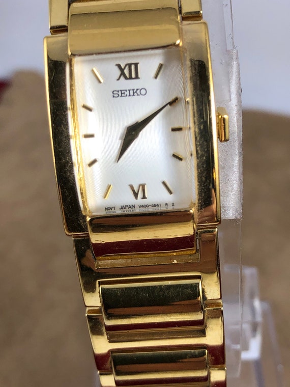 seiko gold face watch