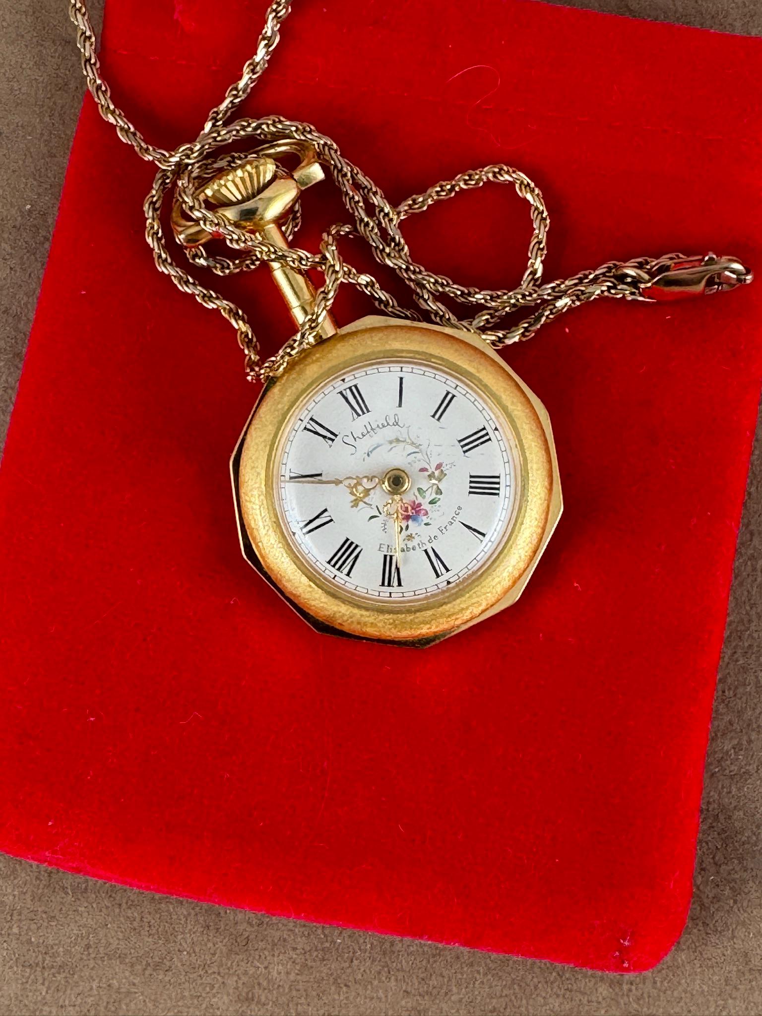 Vintage Sheffield Elisabeth de France 17 Jewel Swiss Pendant Gold Tone Watch Dec Sheffield Elisabeth de France 17 Jewel Swiss | Mercari main image 4