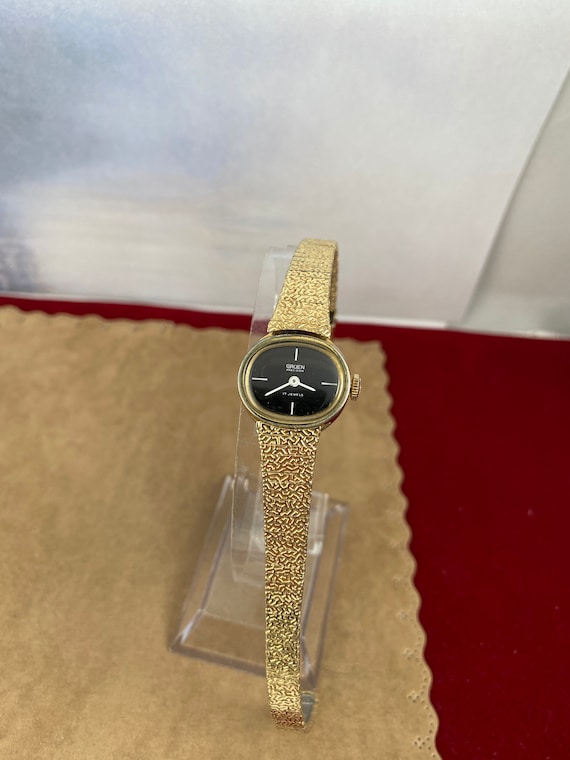 Vintage Gruen Precision Watch, 10k Gold Filled, Black Dial  display picture 1