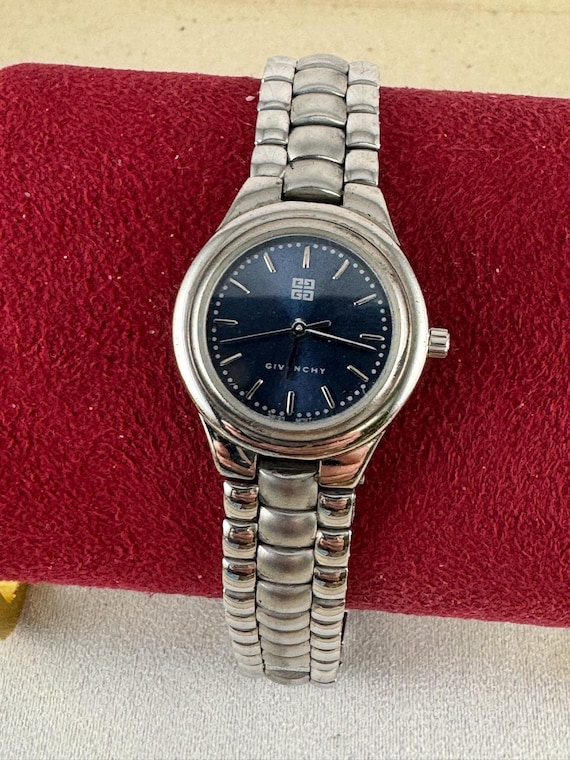 Vintage 1980s Givenchy Paris Watch: Two-tone Silver & Gold, Blue