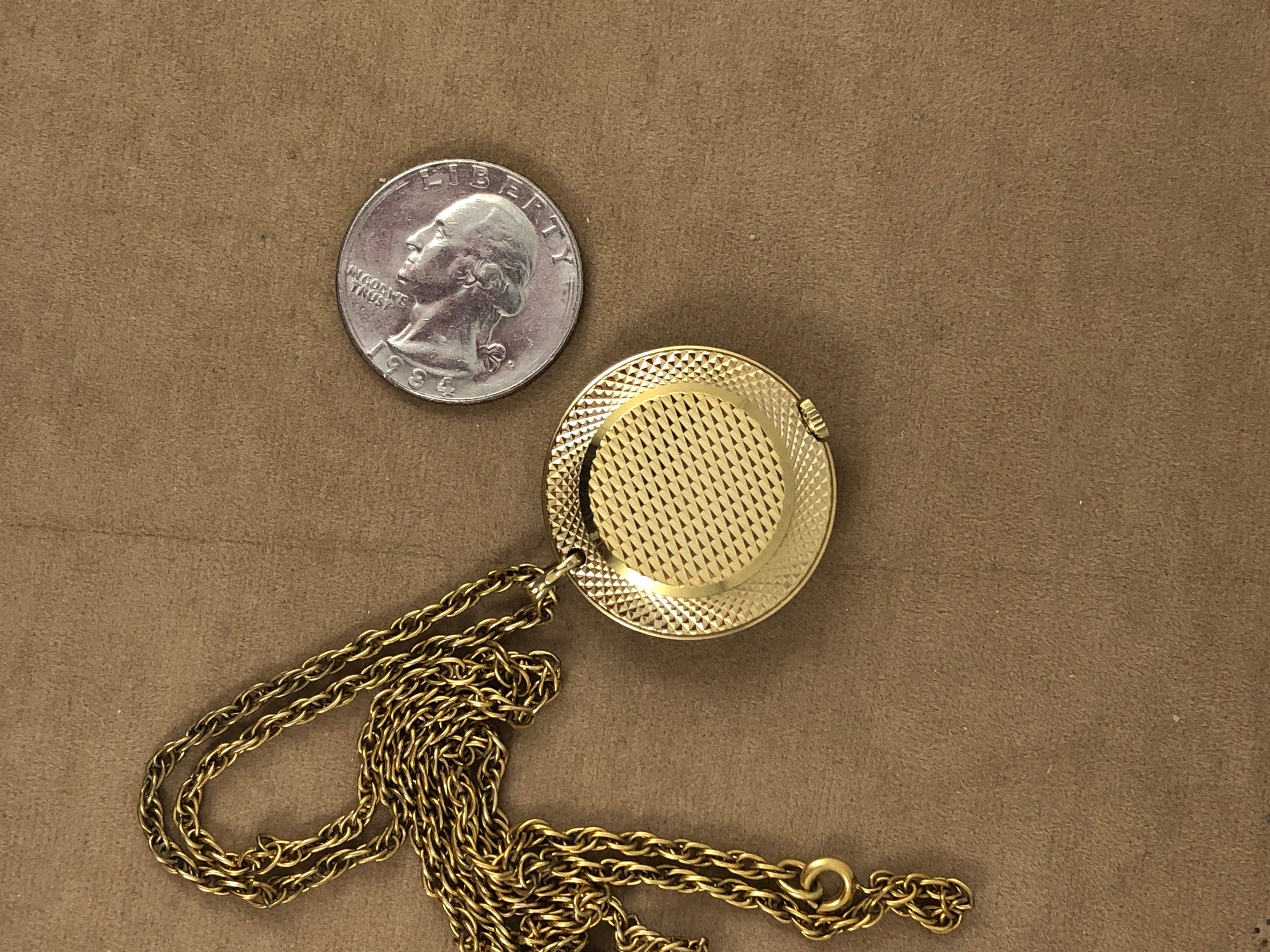 Vintage Bulova Pendant Necklace Mechanical Watch Swiss Made Bulova Mechanical Wind Up Necklace Pendant Watch  main image 2
