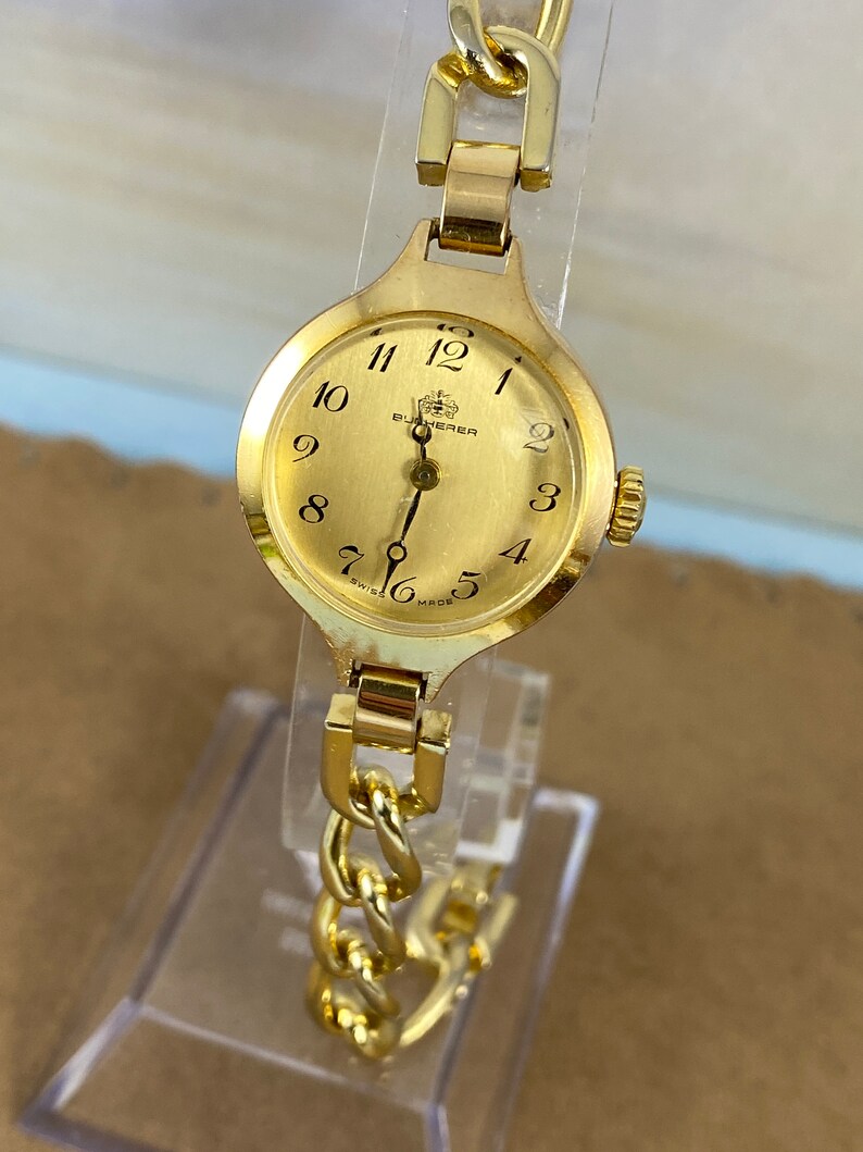 Vintage 1960's Bucherer Ladies Wrist Watch 18K Heavy Gold Etsy