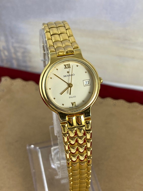 Vintage Movado Palio Watch Gold Tone Swiss Movement Link  display picture 1