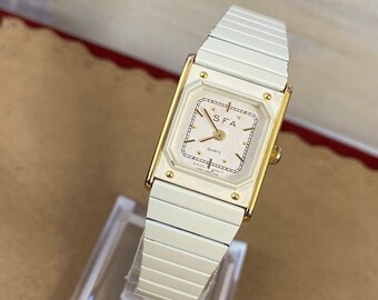 Vintage Gold SFA Tank Style White Swiss Made Watch il_1080xN.2206888754_5u2f.jpg main image 3