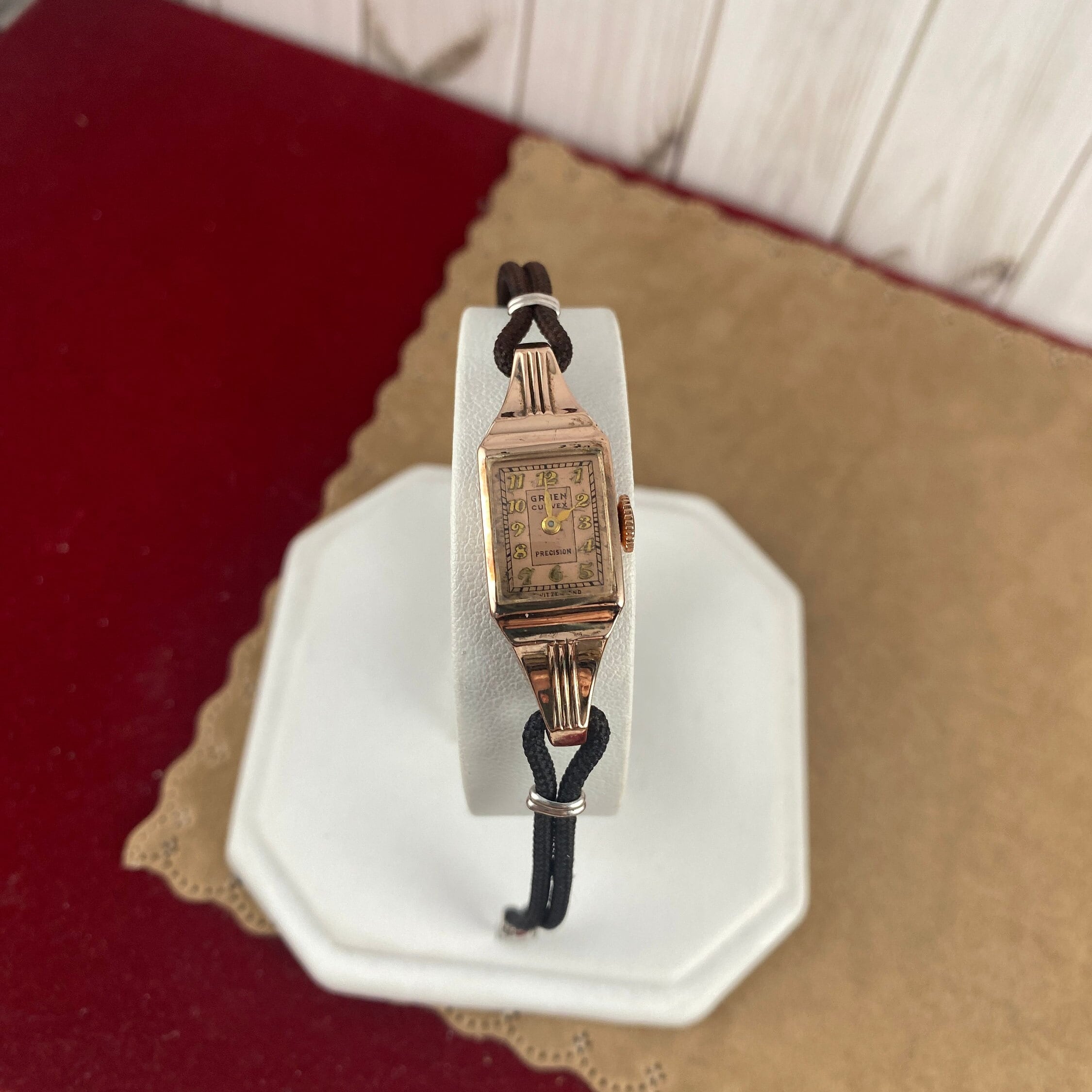 Vintage 1940's Gruen Curvex Precision 10K Rose Gold Filled Watch
