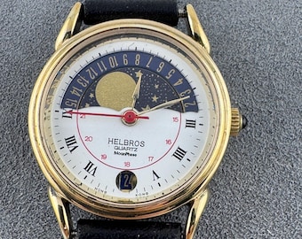 Vintage Seiko Moonphase Calendar Watch: 1980s Japanese Quartz - Etsy