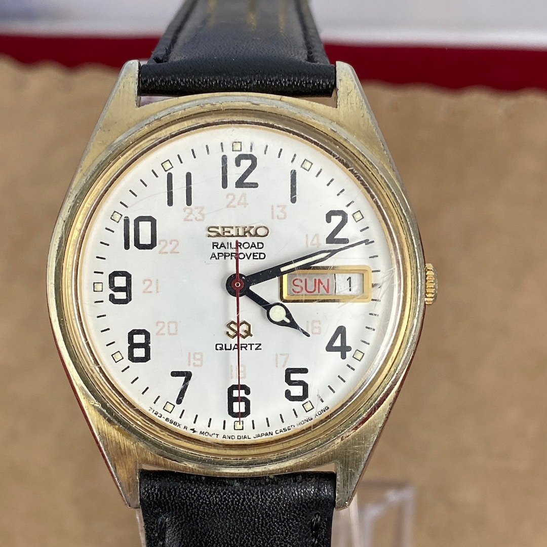 Vintage Seiko Railroad Approved Quartz Watch: Gold Tone, New