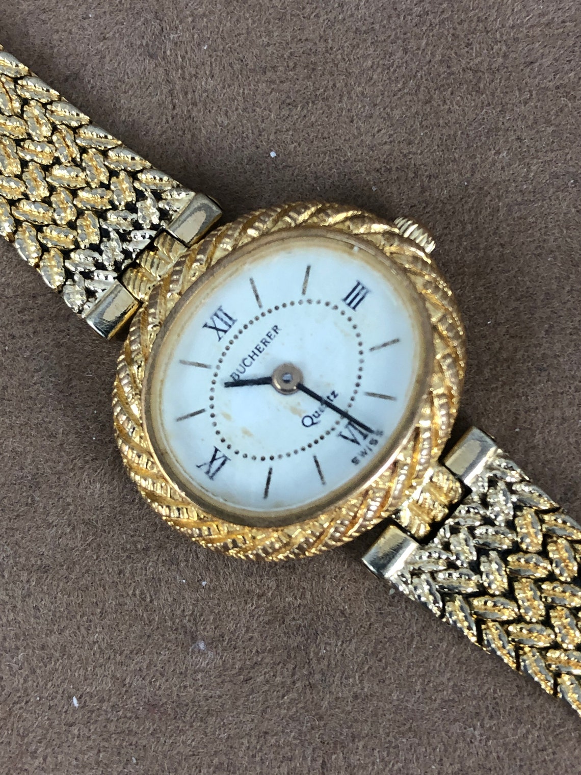 Vintage 1970's Bucherer Ladies Quartz Wrist Watch Gold Etsy