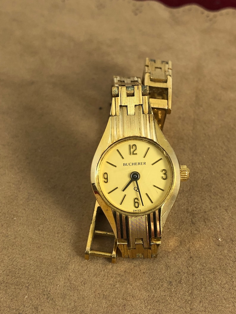 Vintage 1970's Bucherer Ladies Wrist Watch Gold Plated Etsy