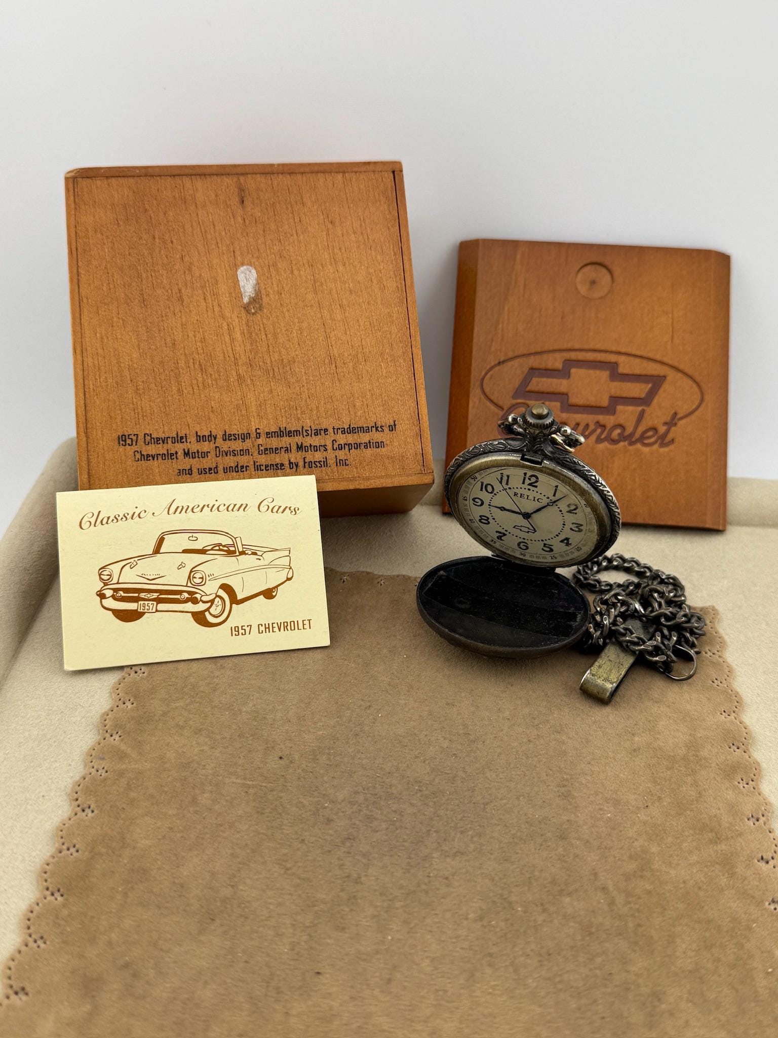 Vintage Fossil 1957 Chevy Belair Pocket Watch With Box - Etsy