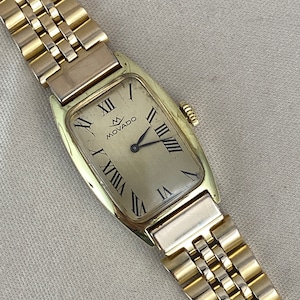 Vintage Swiss Watch by Movado 20 Micron 18K Gold Plated Watch Runs  17 Jewel Movement