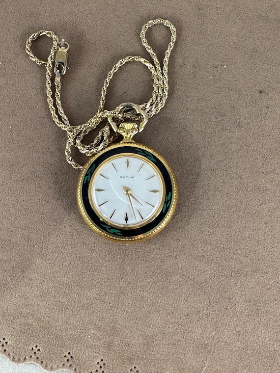 Vintage Racine 1940\'s-50\'s Swiss 17 Jewel Pendant or Necklace Watch Vintage, Almost New, Perfect, 1.25 inch in diameter Racine  main image 3