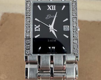 Vintage Belair American Assembled with Swiss Parts. Stainless Steel and Link Band Diamond Watch