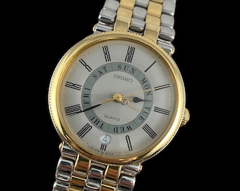 Vintage Extremely Rare SEIKO 2 Tone Gold and Silver Watch