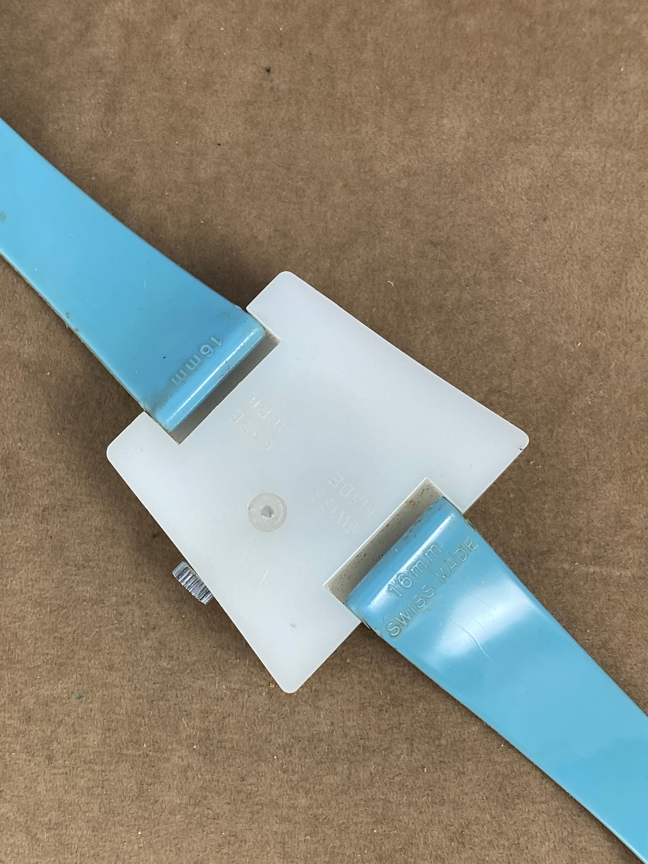 Vintage Agon Acrylic Wristwatch: 1970s Swiss Made, Blue  display picture 1