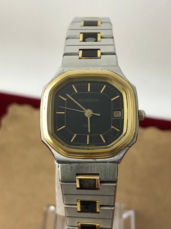 最適な価格 Watch Wrist Bucherer 1970's Vintage With Heavy 18K Date, 時計