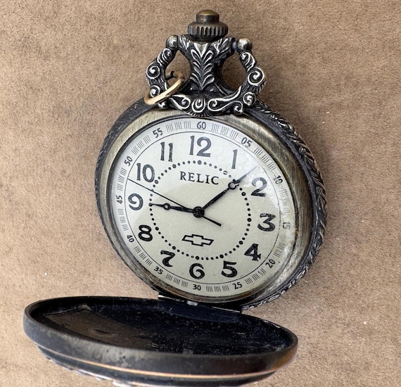 Vintage Fossil 1957 Chevy Belair Pocket Watch With Box