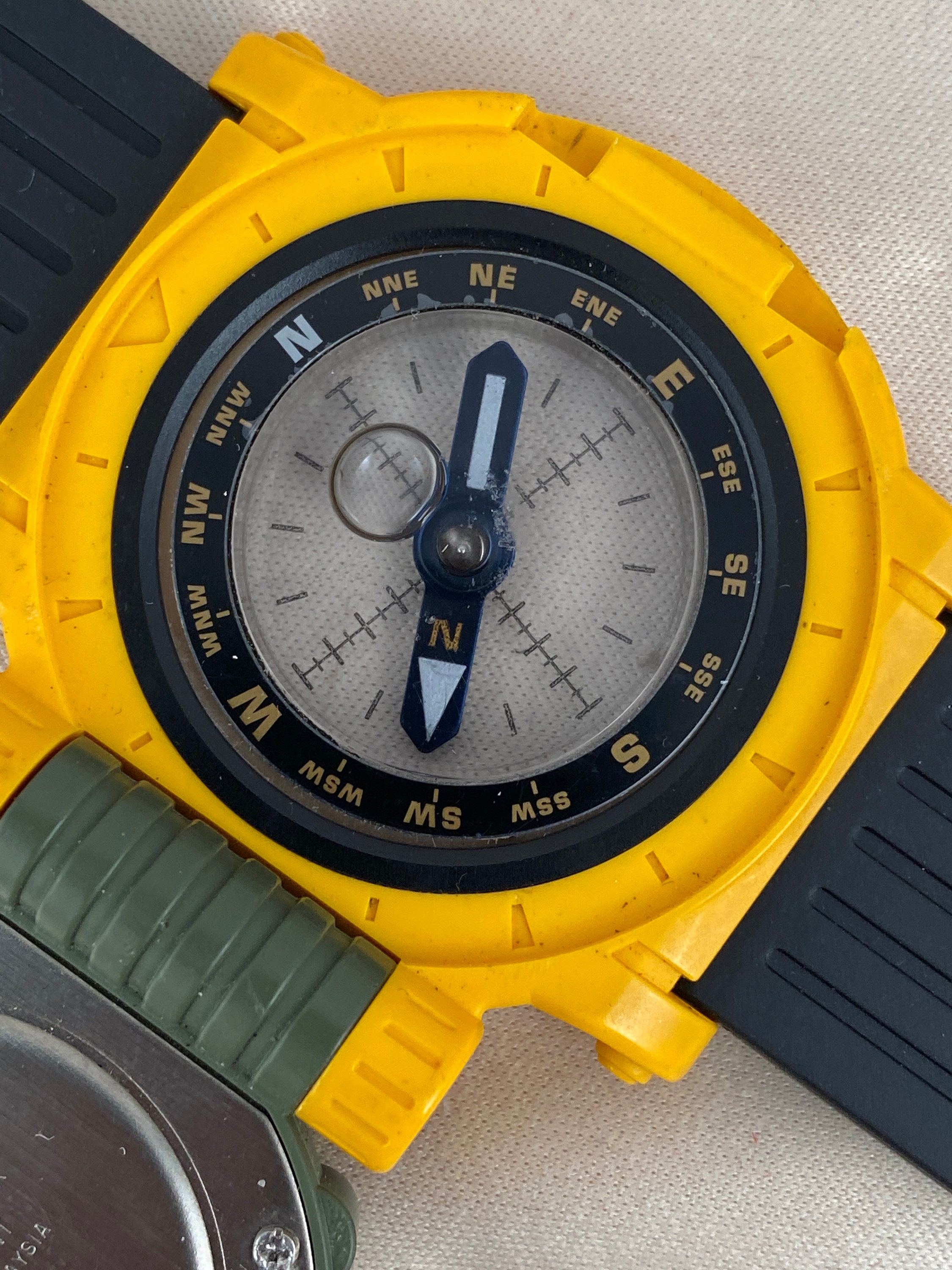 Vintage Rare Casio Pathfinder MW-43 Watch, Army Green and Yellow