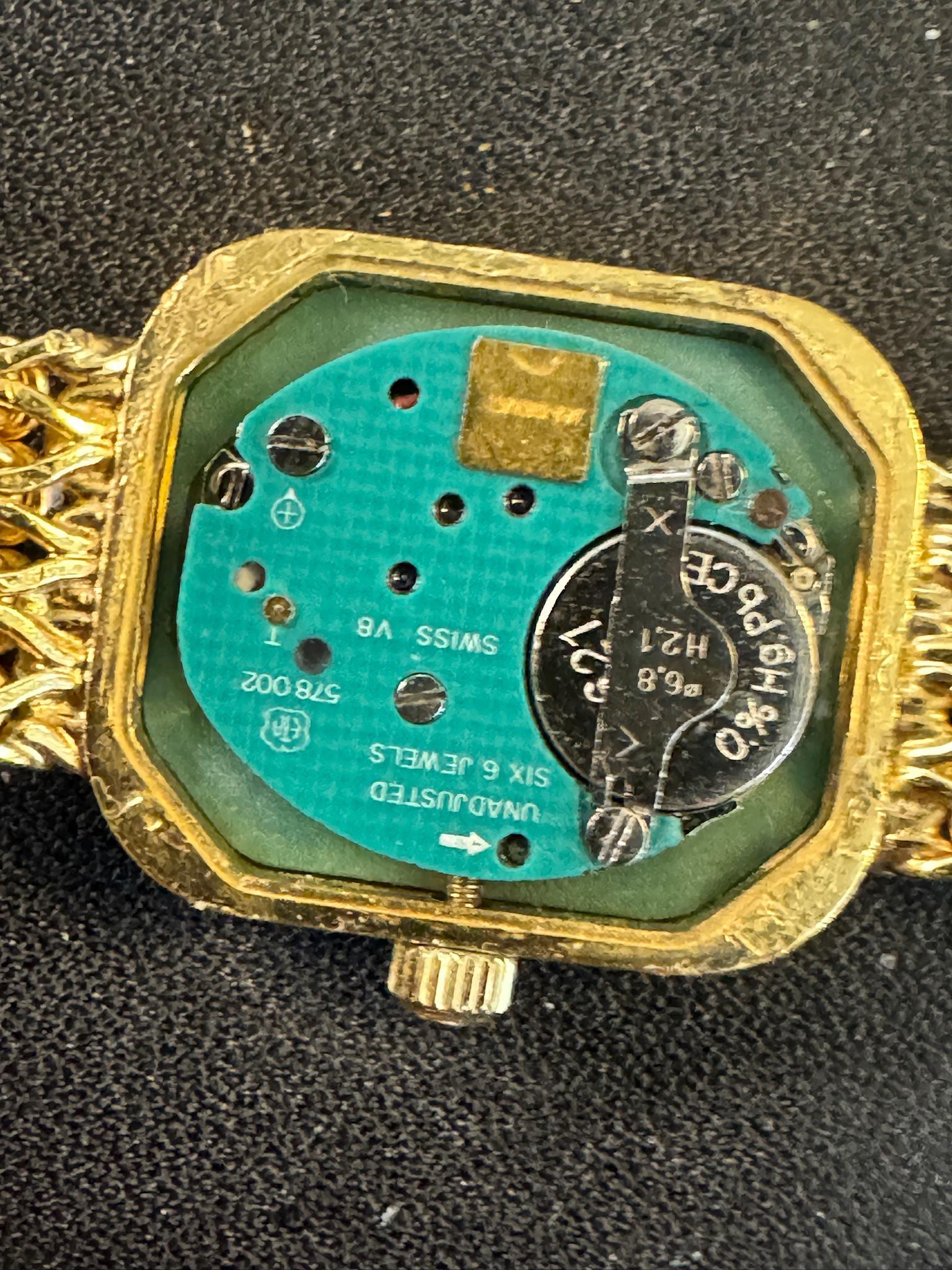 Vintage 1980's Bucherer Ladies Wrist Watch 18K Gold Plated