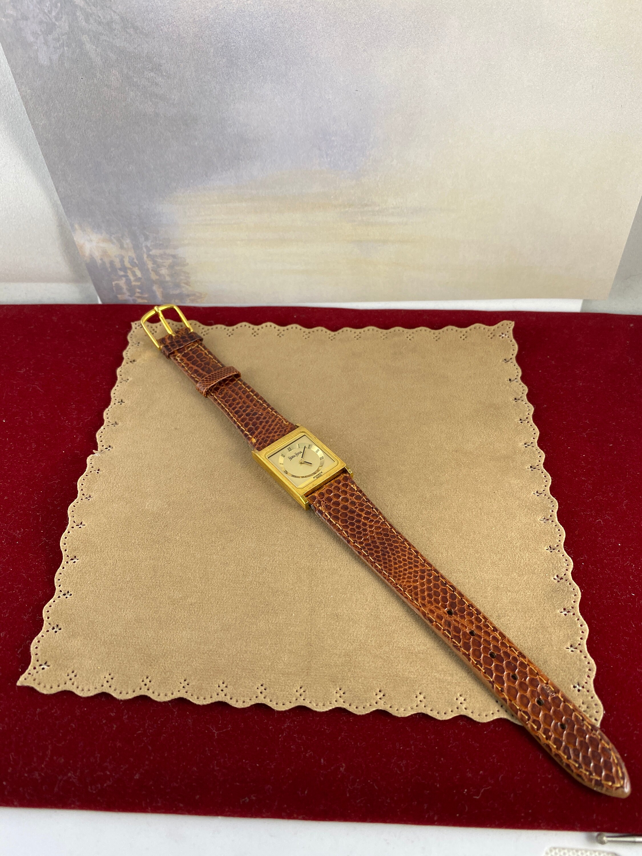 Neiman Marcus Gold Plated Roman Numerals Watch Vintage Neiman Marcus Gold Plated Watch: Swiss Made, Roman  main image 3