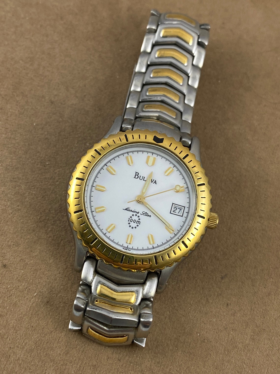 Vintage Bulova Marine Star 100M Men's Watch Two Tone Gold Etsy Canada